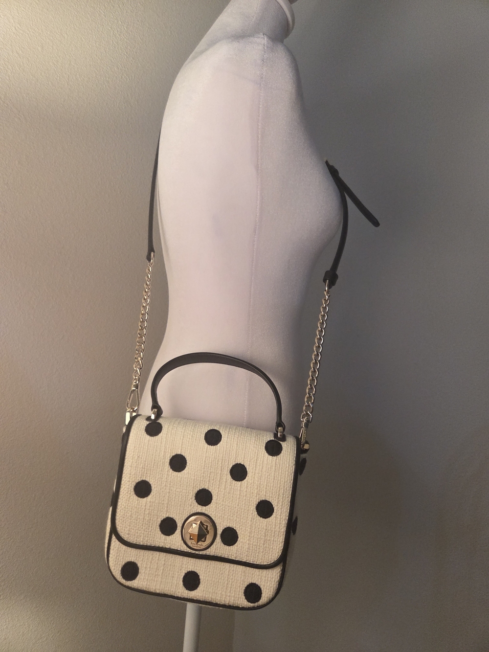 kate spade Cream Crossbody with Black Polka Dots